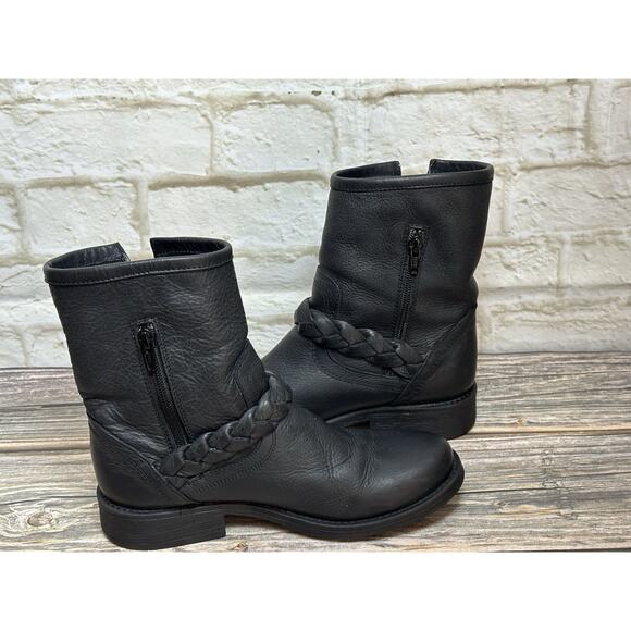 Women's Black Chunky Steven Madden Grunge Motorcycle Goth Boots‎ 7M - Picture 3 of 16